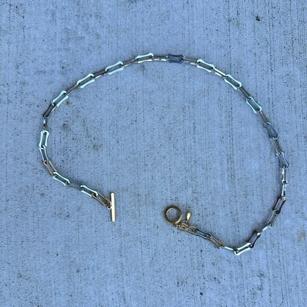 Silver and Gold “Gothica” Toggle Clasp Necklace